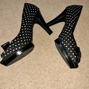 Marks & Spencer Black and White Polka Dot Heels
